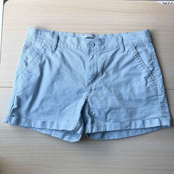 Old Navy Shorts Classic Chino Sky Blue Belt Loops 14 Plus 3" Flat Front Mid Rise - Picture 1 of 7